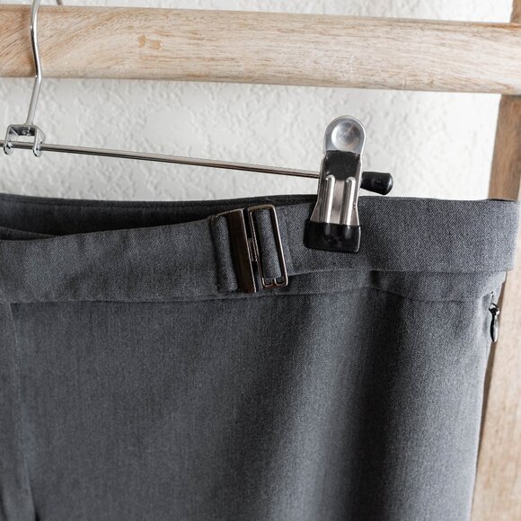 Ralph Lauren Womens Sz 16 Gray Straight Leg Dress Pants Slacks Silver Buckle - Picture 6 of 10